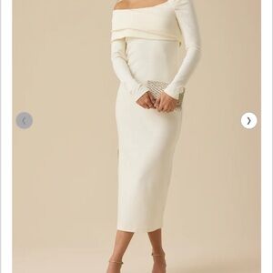 Altar'd State Off-Shoulder Off-White Dress